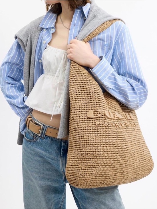 Coach Handbags - COACH Brooklyn Shoulder Bag 39 in Straw